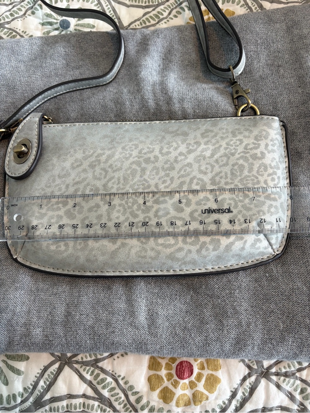 Joy Susan Silver Leopard-Print Crossbody Bag